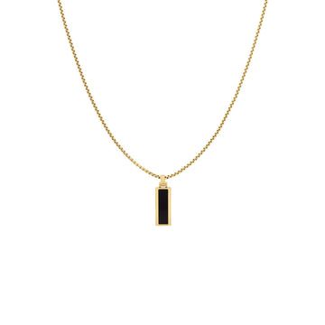 Ανδρικό κολιέ Tommy Hilfiger 2790541, με ορθογώνιο στοιχείο ενσωματομένο στην αλυσίδα κατασκευασμένο από χειρουργικό ατσάλι σε χρυσό χρώμα με μαύρο όνυχα.